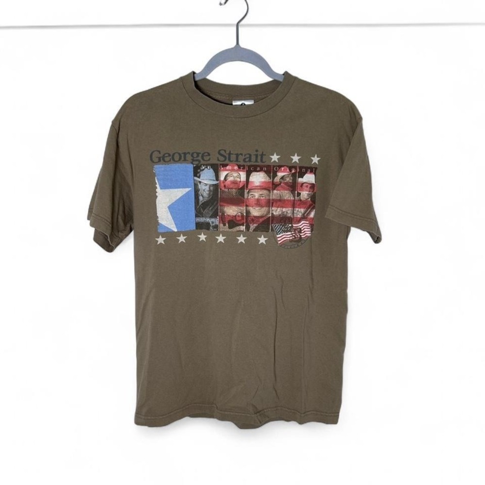 George Strait brown country music tee Size M #countrymusic #western‎